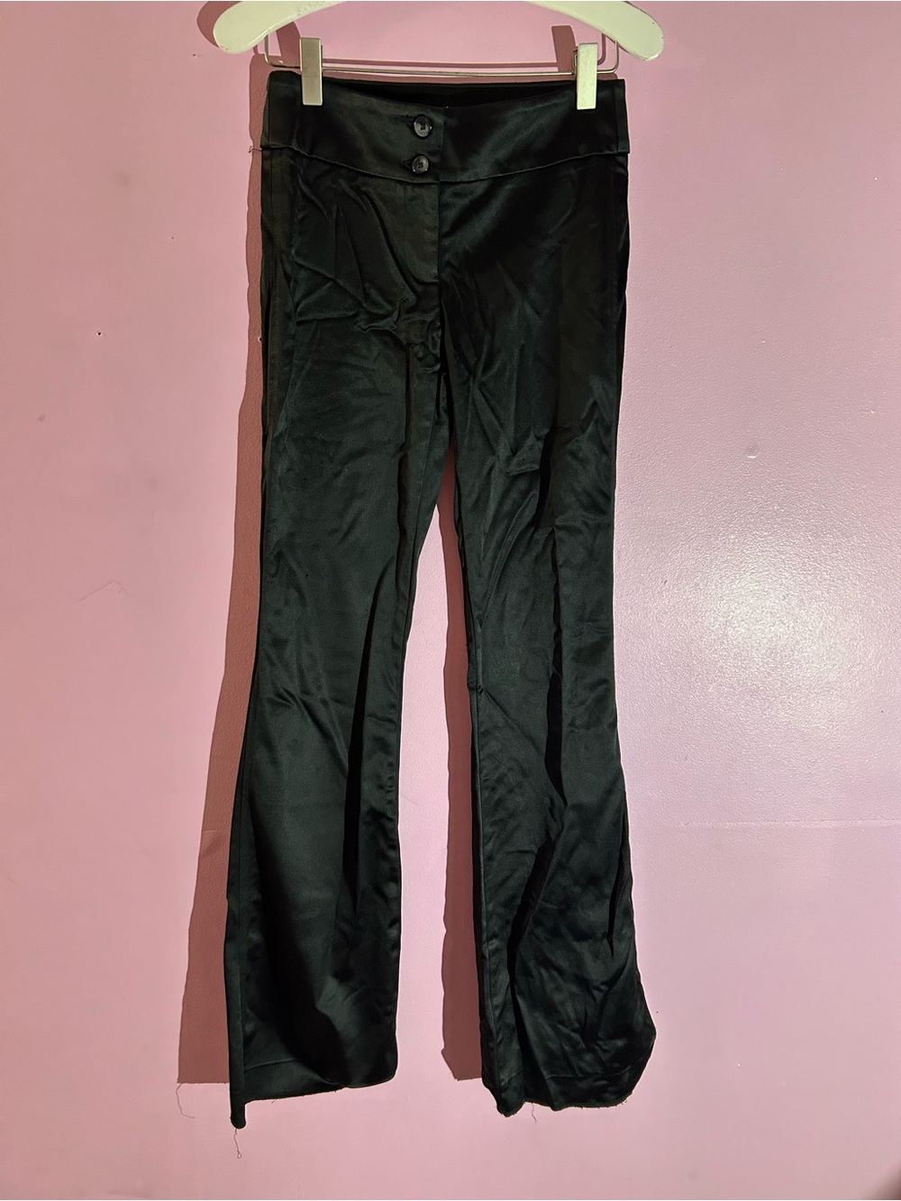 bebe Black Satin-Look Pants